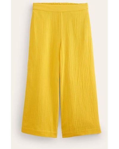 Boden Double Cloth Cropped Pants - Yellow