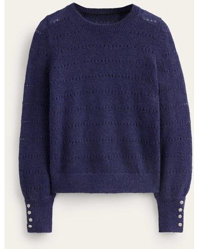 Boden Fluffy Textured Sweater - Blue
