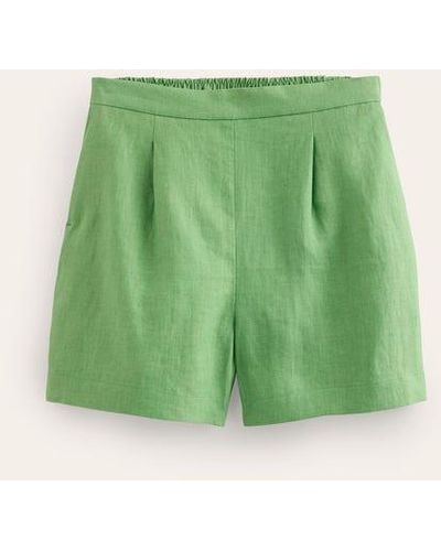 Boden Hampstead Linen Shorts - Green