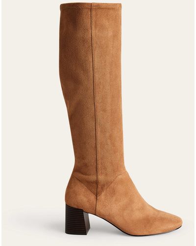 Boden Cara Heeled Stretch Knee Boots - Brown