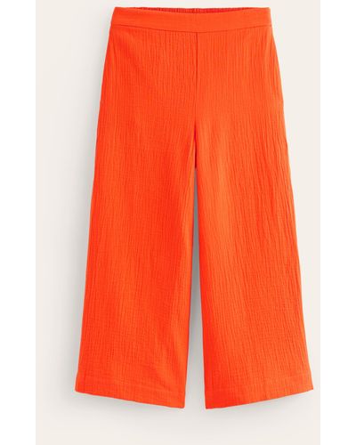 Boden Double Cloth Cropped Trousers - Orange