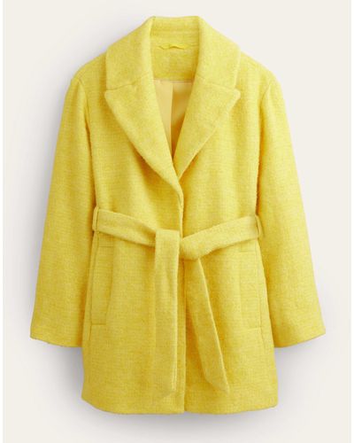 Boden Brushed Belted Wool & Alpaca-blend Coat - Yellow