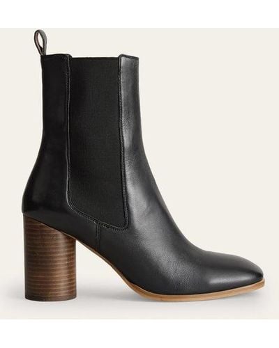 Boden Heeled Chelsea Boots - Black