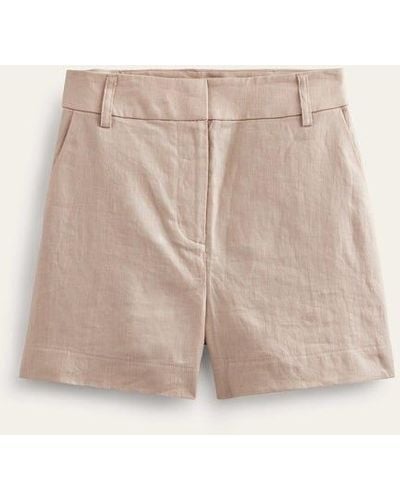 Boden Tailored Linen Shorts - Natural
