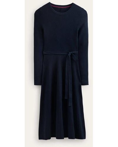 Boden Lola Knitted Midi Dress - Blue