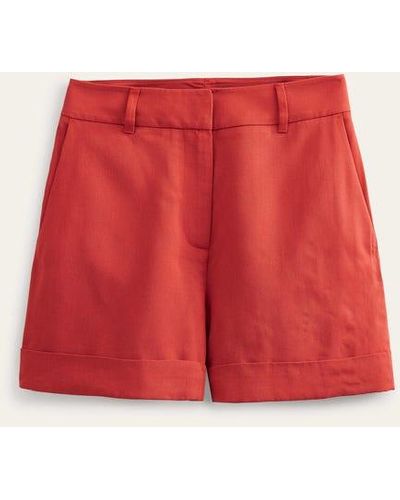 Boden Relaxed Turn Up Shorts - Red