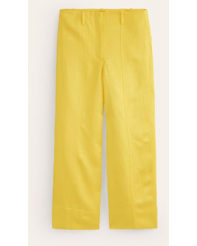 Boden Cropped Twill Trousers - Yellow