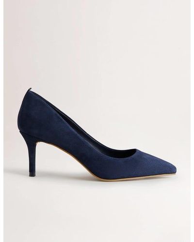 Boden Classic Suede Court Shoes - Blue