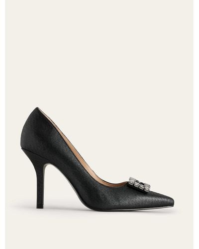 Boden Jewelled Heeled Court Shoes - Black