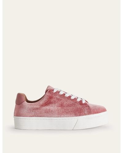Boden Plateau-sneaker aus samt - Pink