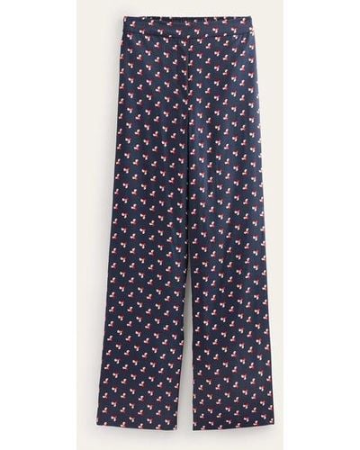 Boden Printed Pull-on Pants French Navy, Falling Dot - Blue