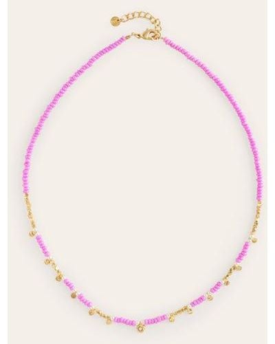 Boden Layering Bead Necklace - Pink