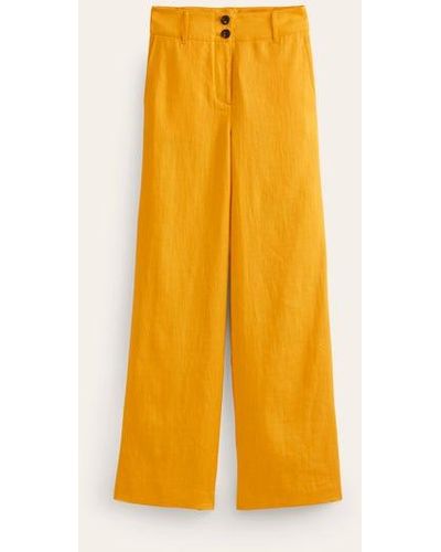 Boden Westbourne Linen Pants - Yellow