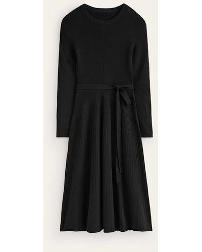 Boden Lola Knitted Midi Dress - Black