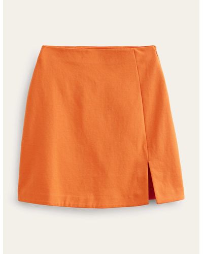 Boden Mini-jupe en jersey fendue sur le côté - Orange