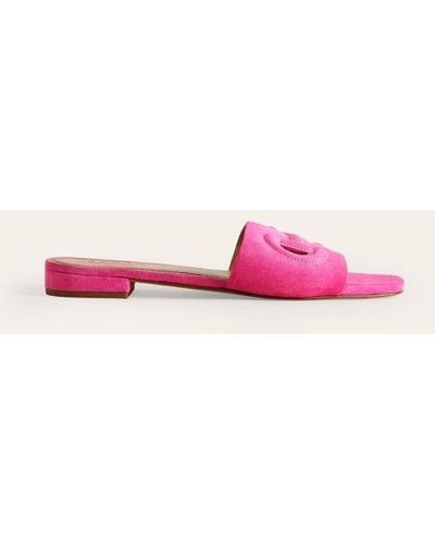 Boden Stitch Cut Out Snaffle Sliders - Pink