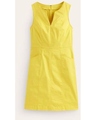 Boden Helena Chino Short Dress - Yellow