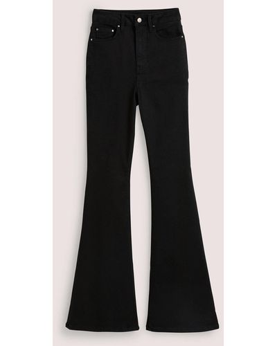 Boden High Rise Fitted Flare Jeans - Black