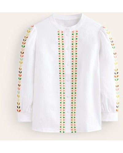Boden Ava Embroidered Top - Natural