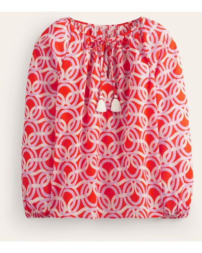 Boden Serena Cotton Blouse - Red