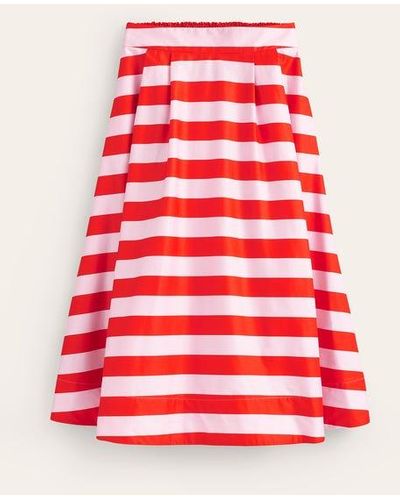 Boden Isabella Cotton Sateen Skirt - Red