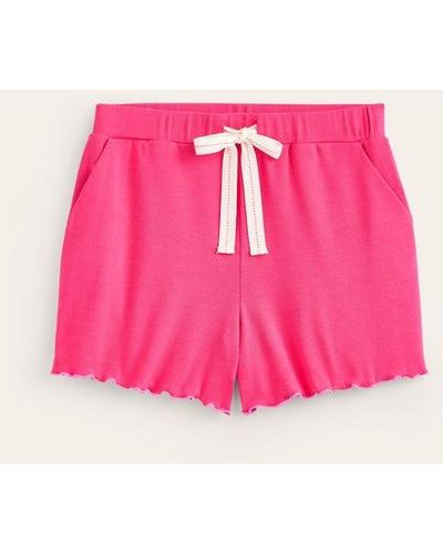 Boden Lettuce Hem Pj Shorts - Pink