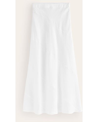 Boden Patchwork Bias-cut Slip Skirt - White