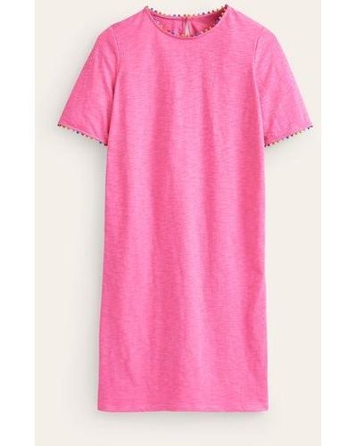 Boden Ali Pom Sleeve Dress - Pink