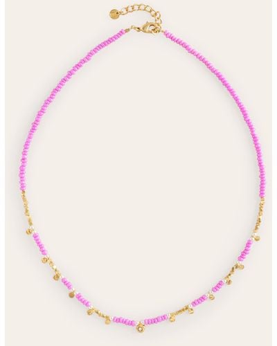 Boden Halskette mit perlen - Pink