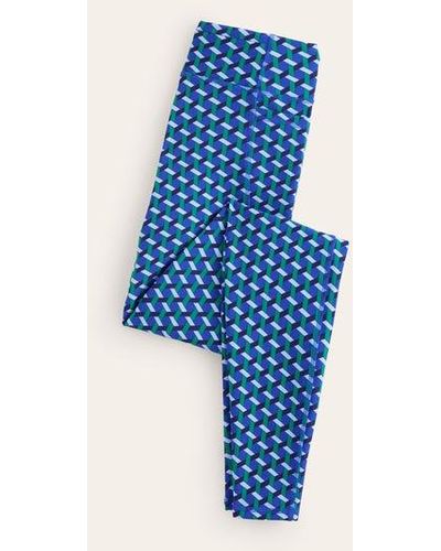Boden High Waist Pocket leggings Surf The Web, Honeycomb Geo - Blue