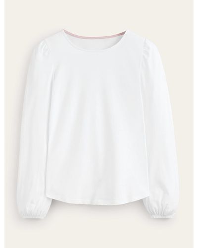 Boden T-shirt manches longues ultra-doux wht - Blanc