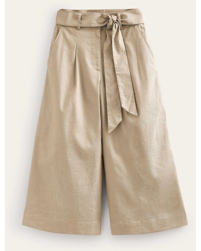 Boden Cropped Wide-leg Trousers - Natural
