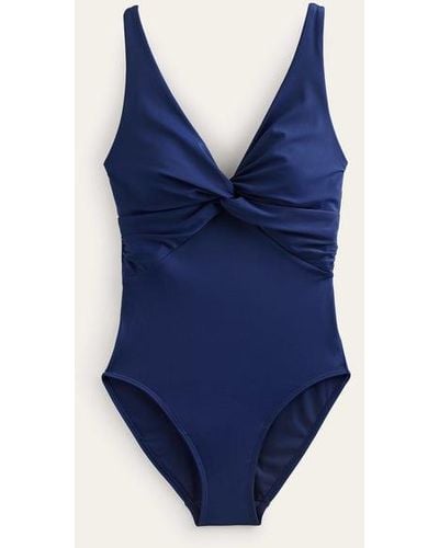 Boden Twist Front Classic Swimsuit - Blue