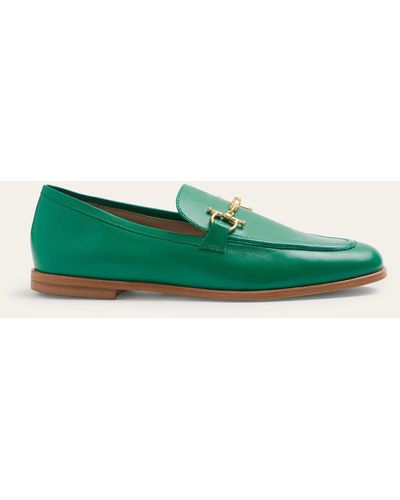 Boden Snaffle Detail Leather Loafers Shady Glade - Green