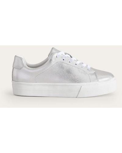 Boden Leather Flatform Sneakers - White
