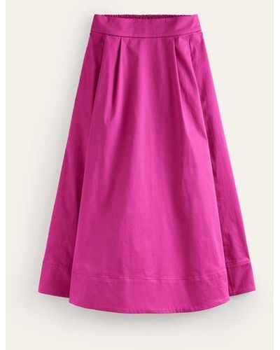 Boden Isabella Cotton Sateen Skirt - Pink