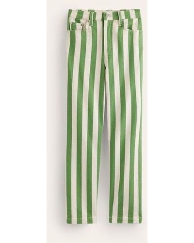 Boden Striped Straight Jeans - Green