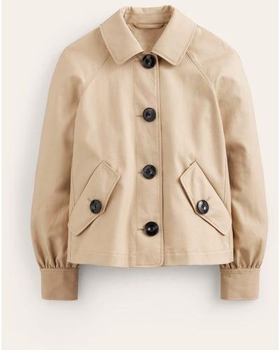 Boden Cropped Trench Jacket - Natural