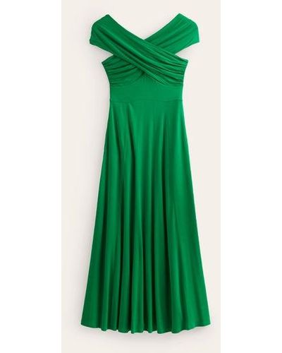Boden Bardot Jersey Maxi Dress - Green