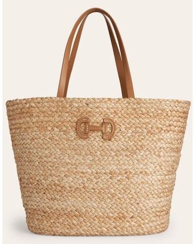 Boden Woven Summer Basket Bag - Natural