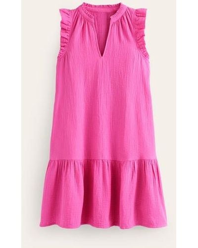 Boden Daisy Double Cloth Short Dress - Pink