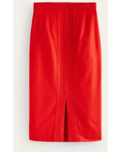Boden Wool Pencil Skirt - Red