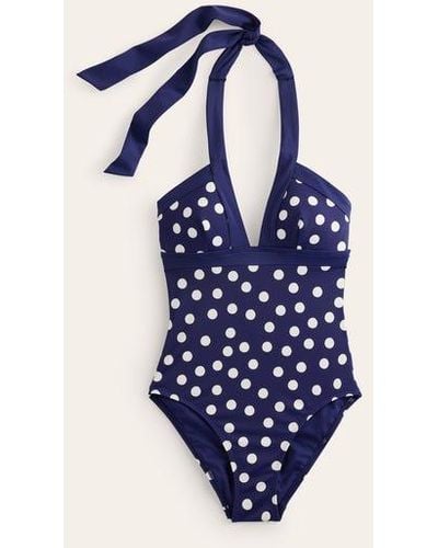 Boden Ithaca Halter Swimsuit - Blue