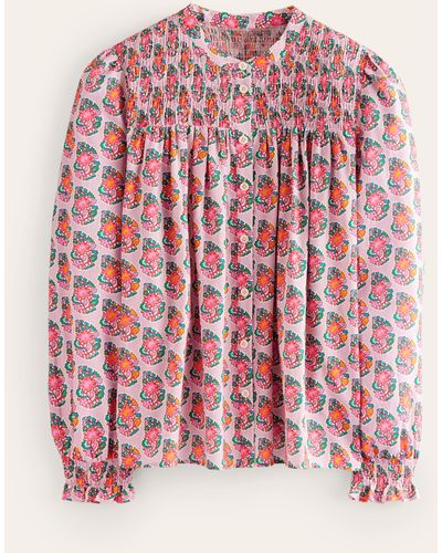 Boden Helena Cotton Blouse - Pink