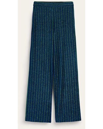 Boden Jersey Metallic Pants - Blue