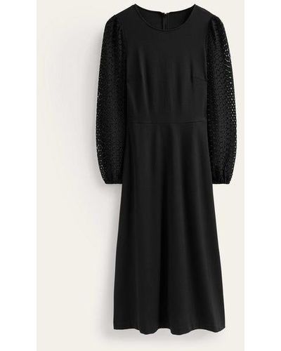 Boden Sleeve Detail Midi Dress - Black