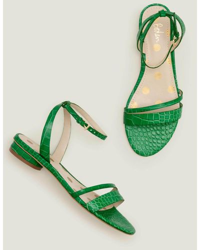 Boden Freya Sandals Rich Emerald Croc - Green