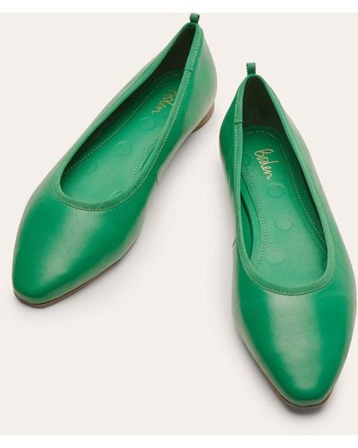Boden Almond Toe Ballerinas Green