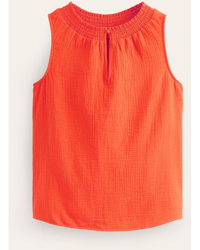 Boden Georgia Double Cloth Top - Orange