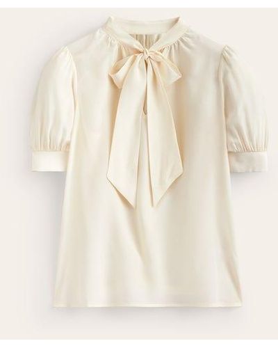 Boden Tie Front Occasion Top - Natural
